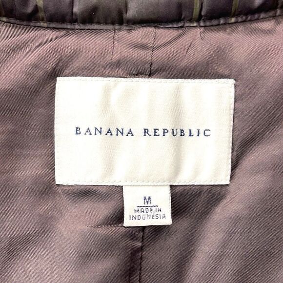 Banana Republic Full Zip Puffer Vest Jacket Womens‎ Medium M Plaid - Picture 8 of 12